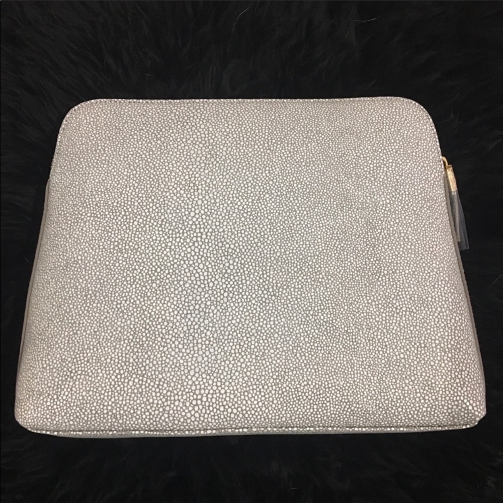 India Hicks Textured Cream Clutch